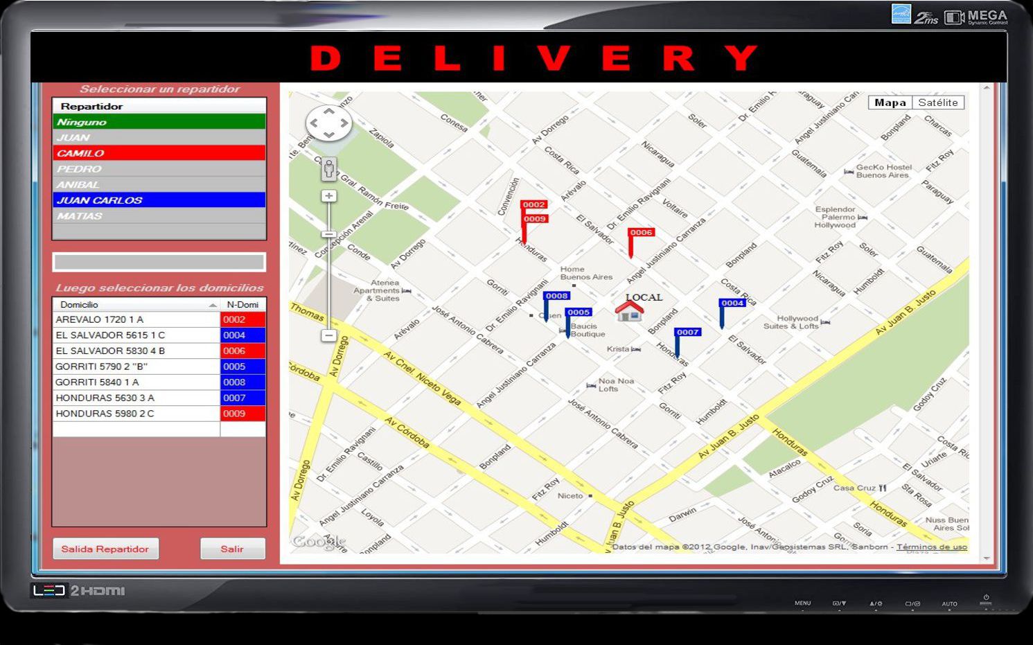 mapa delivery